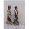 Image 4 : Lot of 2 Porcelain Old Man With Pipe and Old Lady With Fish Figurines