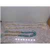 Image 1 : Lot of 2 Turquoise Long Layered Necklace Wrap Indian? and White Braided Rope Drapery Piece