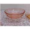 Image 4 : Lot of 7 Vintage Pink Peach Depression Glass Strawberry Design