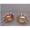 Image 1 : Lot of 2 Depression Glass Serving / Fruit Bowls Pearlescent Pink Orange, Peach Colour