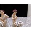 Image 4 : Lot of 2 Porcelain Candle Holders Dresden Made in Germany Mold #2004 Playing Instruments Musicians