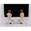 Image 6 : Lot of 2 Porcelain Candle Holders Dresden Made in Germany Mold #2004 Playing Instruments Musicians