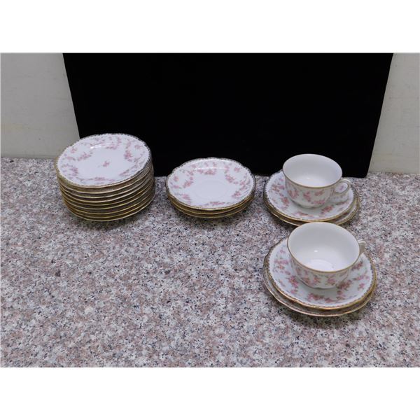 Lot of 18 pcs Bavaria "Original Bridal Rose" Germany Tea Cups Saucers Trios Plates