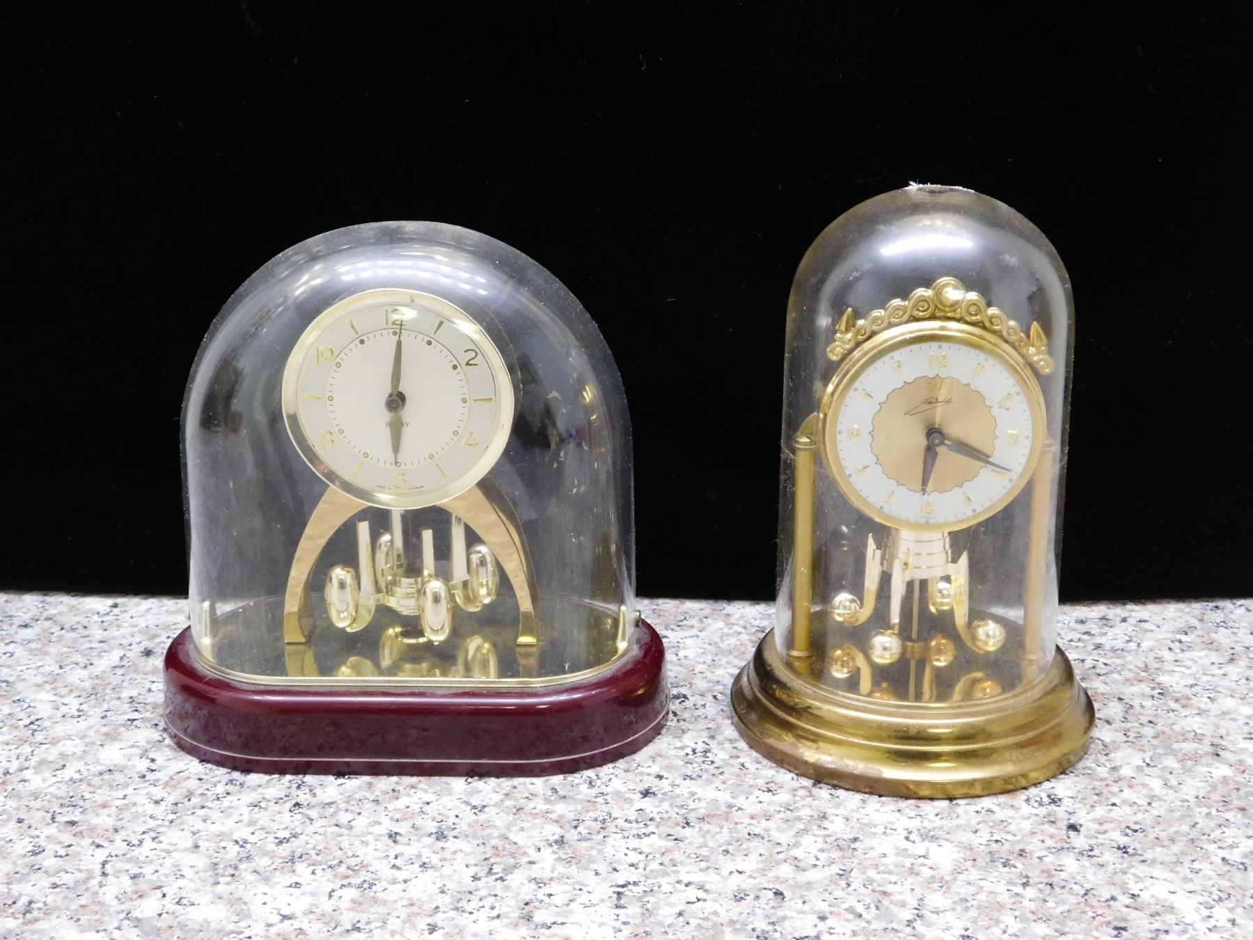 Lot of 2 Pendulum Anniversary Clocks Schmid Wind Up Made in Germany