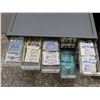 Image 3 : Lot of 2 30-Drawer Tool Cabinets Full of approx 2-300 Watch Crystals Watchmaker Repair Clock Pieces