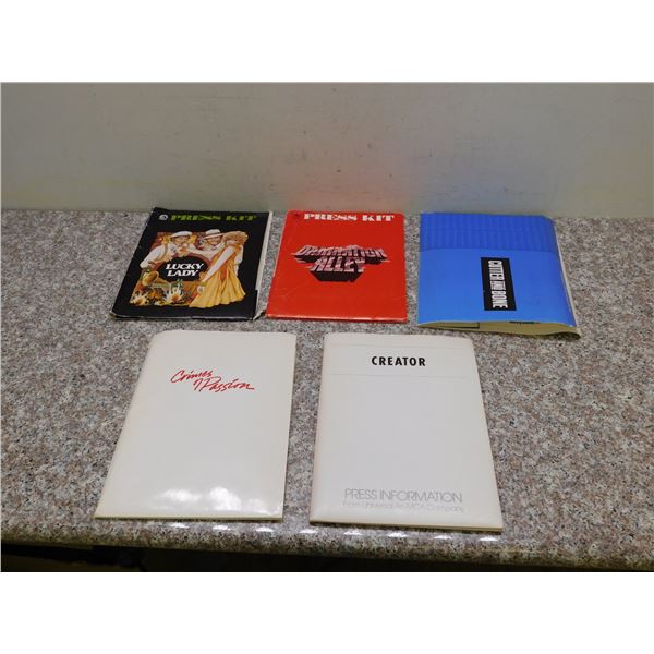 Lot of 5 Movie Press Kits 1980s " Crimes of Passion, Creator, Cutter and Bone, Damnation Alley.."