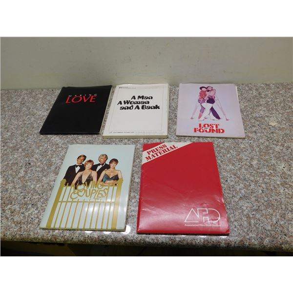 Lot of 5 Movie Press Kits 1980s "Lost and Found, Making Love, Loving Couples, A Man A Woman and..."