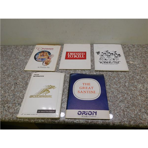 Lot of 5 Movie Press Kits 1980s " Golden Girl, Going in Style, Dressed To Kill, The Great Santini.."