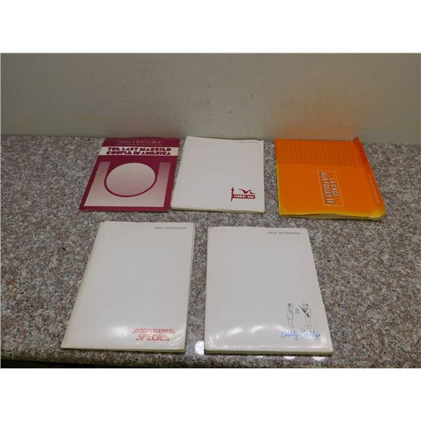 Lot of 5 Movie Press Kits 1980s " Endangered Species, Buddy Buddy, Cannery Row, LA Cage.."