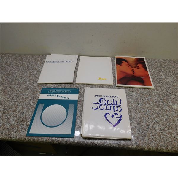 Lot of 5 Movie Press Kits 1980s " Goin South, Diner, Throw Momma From The Train, Endless Love.."