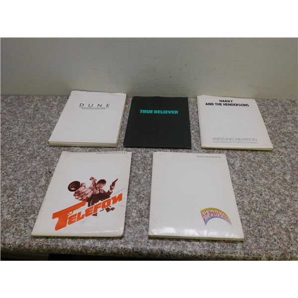 Lot of 5 Movie Press Kits 1980s " Dune, Telefon, True Believer, Harry and the Hendersons, Pennies.."