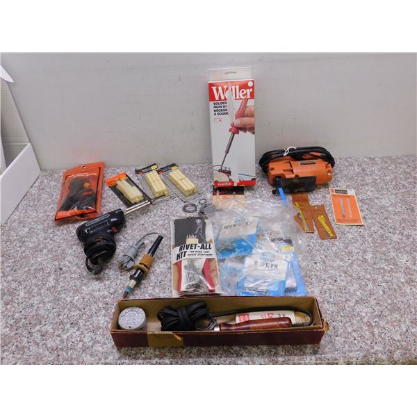 Lot of Vintage Various Tools Soldering Iron, Glue Gun,Accessories