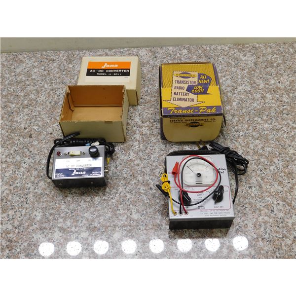 Lot of 2 Jana ACDC Converter IG-9011 and Sencore Transi-pak Model PS103 Vintage With Boxes