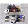 Image 1 : Box Full of Clip Leads, Extension Cords, Electric Shavers, Transistor Intercom