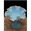 Image 2 : Fenton Blue Ruffled Footed Glass Pedestal Compote