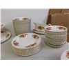 Image 15 : Lot of 108 Wood & Sons Cottage Rose Fine China DINNER SET 8 Place Setting + Tons of Extras