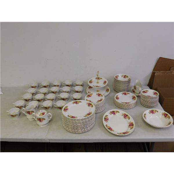 Lot of 108 Wood & Sons Cottage Rose Fine China DINNER SET 8 Place Setting + Tons of Extras