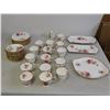 Image 1 : Lot of 43 Royal Albert American Beauty Cups Saucers Trios 3 Serving Plates, Cream and Sugar