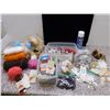 Image 1 : CRAFT SUPPLIES Lot Buttons Lace Zippers Yarn Shells Pine Cones Beads Ribbons Etc