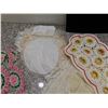 Image 3 : Lot of Vintage Hand Embroidered Linen Tablecloths and Doilies