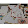 Image 4 : Lot of 6 Vintage Linen Handmade Hand Sewn Children's Apron, Waist Apron, Handkerchief, Dollhouse