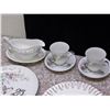Image 6 : Lot of 6 25th Anniversary China Cup and Saucer, Gravy Boat, Server and Cake Server