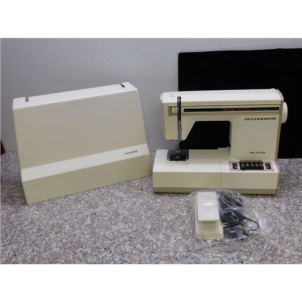 Vintage White Janome SR 2100 Sewing Machine *for parts repair*