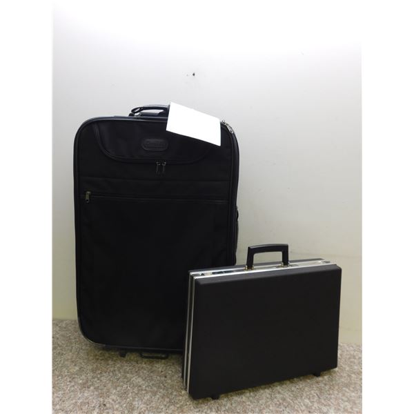 Lot of 2  Vintage DuraLite and McBrine Suitcase and Briefcase Luggage Travel