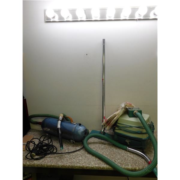 Lot of 2 Vintage Vacuum Cleaners Philips and Premier Hoover Machines + Filters