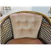 Image 3 : Vintage Button Back Upholstered Rattan Wooden Chair Dusted Pink