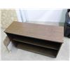 Image 2 : Walnut Colour Credenza with 2 Glass Sliding Doors Cabinet Shelf