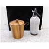 Image 1 : Lot of 2 Vintage Seltzer Bottle and Ice Bucket
