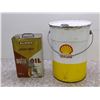Image 6 : Lot of 2 Shell 5 gallon Oil Drum and All State Heavy Duty Motor Oil 2 gallon Can