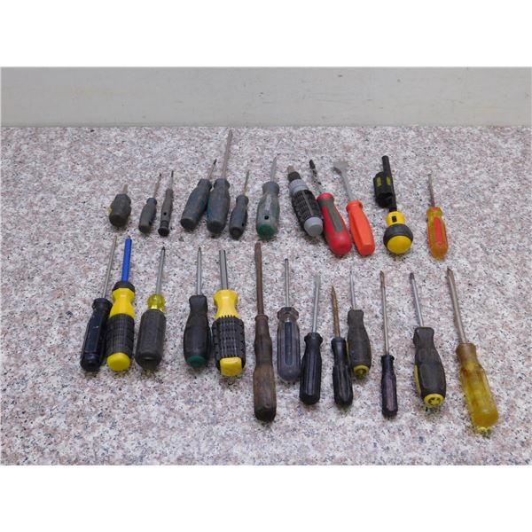 Tool Bundle Lot of 25 Assorted Screwdrivers Flat Heads