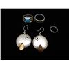Image 1 : Lot of 5 Sterling Silver Rings and Sterling Earrings, 925 Silver Ring, Toe Ring.