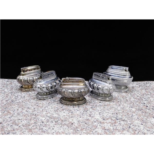 Lot of 5 Vintage Table Lighters Made in Japan USA Ronson Firefly