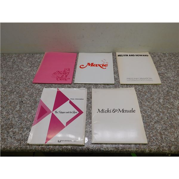 Lot of 5 Movie Press Kits 1980s "Melvin and Howard, Maxie, A Matter Of Time, Micki & Maude.."
