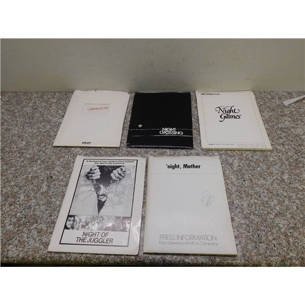 Lot of 5 Movie Press Kits 1980s " Article 99, Night Games, Night Crossing, Night of the Juggler.."