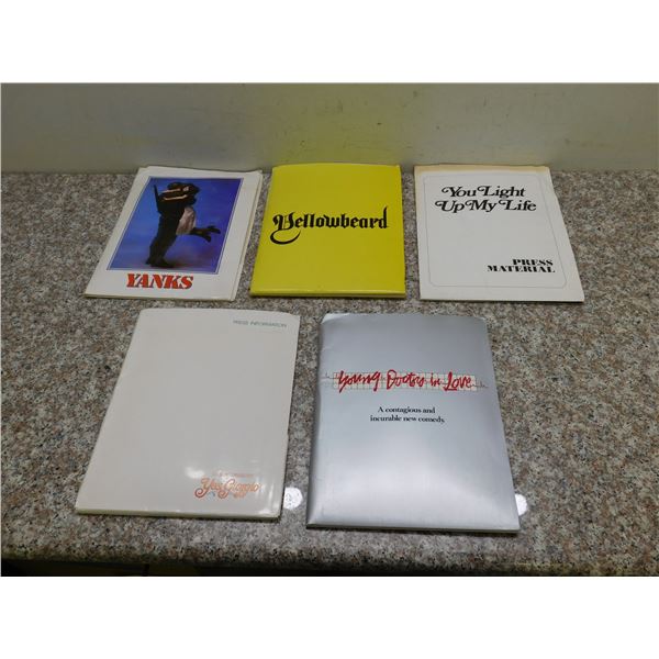 Lot of 5 Movie Press Kits 1980s " You Light Up My Life, Yellowbeard, Yes  Giorgio, Yanks..."