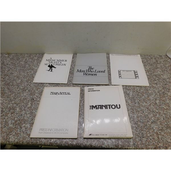 Lot of 5 Movie Press Kits 1980s " A Midsumer Nights Sex Comedy, The Manitou, Mass Appeal..."