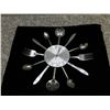Image 1 : Stainless Steel Starburst Metal Kitchen Wall Clock Modern Utensils