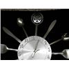 Image 2 : Stainless Steel Starburst Metal Kitchen Wall Clock Modern Utensils