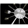 Image 3 : Stainless Steel Starburst Metal Kitchen Wall Clock Modern Utensils
