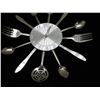 Image 4 : Stainless Steel Starburst Metal Kitchen Wall Clock Modern Utensils