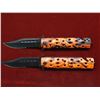 Image 1 : Lot of 2 Maxam Spring Assist Orange Camouflaged Knives