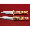 Image 2 : Lot of 2 Maxam Spring Assist Orange Camouflaged Knives