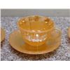 Image 4 : Lot of 12 Fire King Peach Lustre Cups, Saucers, Plates