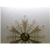 Image 2 : Vintage Starburst Sunburst Mid Century Atomic Made in Germany 8-Day Key Wind Wall Clock Brass