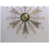 Image 3 : Vintage Starburst Sunburst Mid Century Atomic Made in Germany 8-Day Key Wind Wall Clock Brass