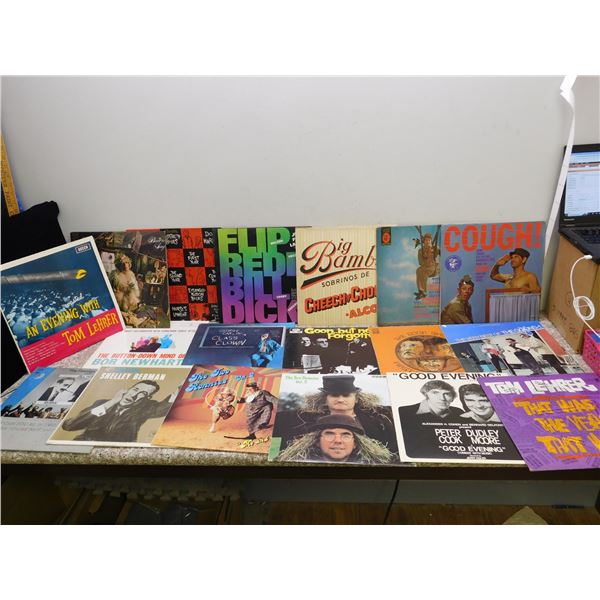 Lot of 18 Vinyl Records Comedy Stand-Up Shows, The Goons, Cheech Chong, George Carlin, Etc